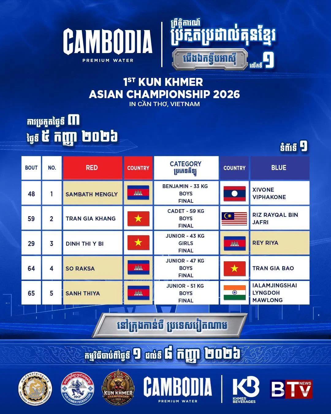 Asian Kun Khmer Championship — 2026-09-05
