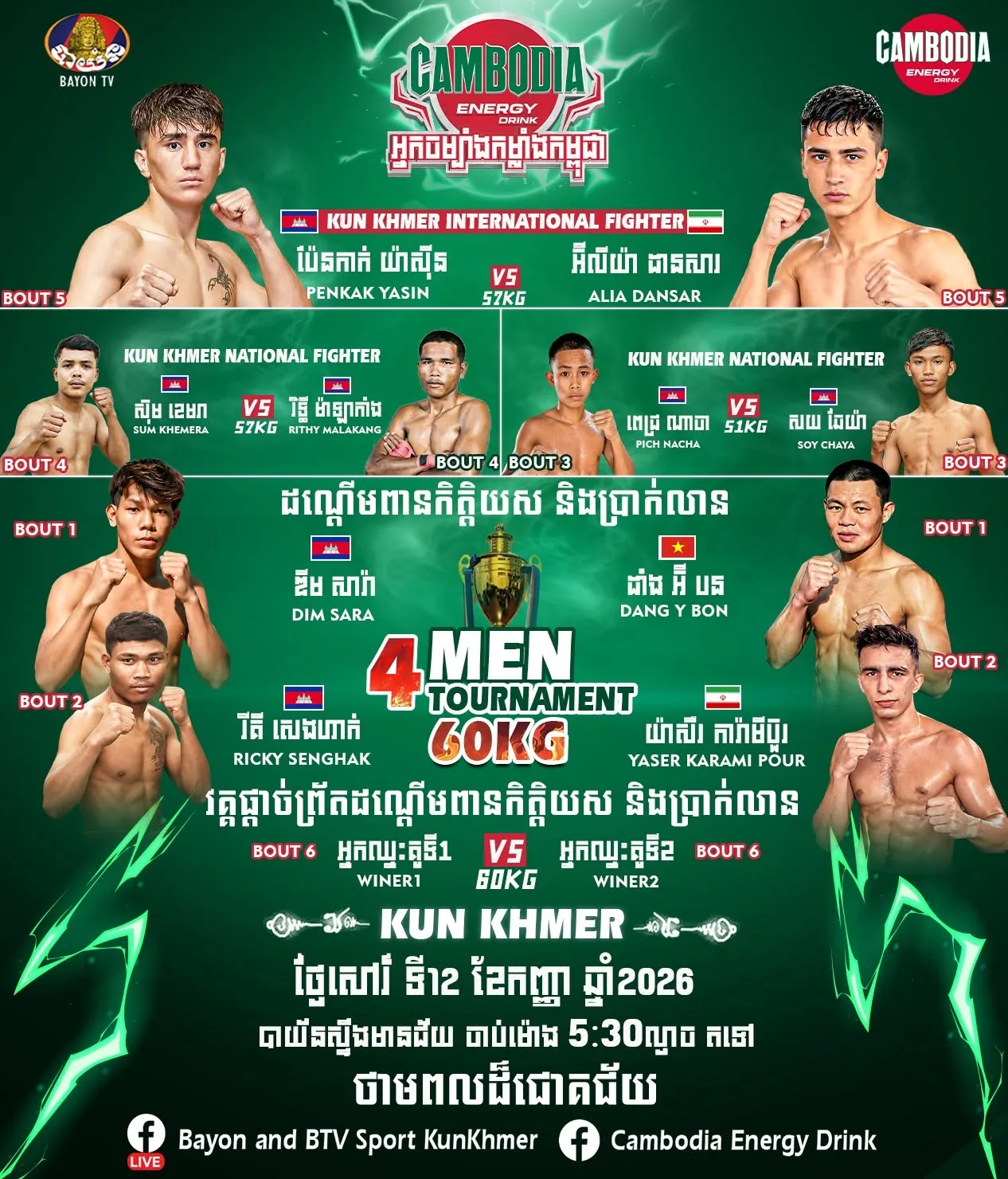 Cambodia Energy 4-Man Tournament — 2026-09-12 — complete fight card | Cambodia Energy 4-Man Tournament — 2026-09-12 — complete fight card