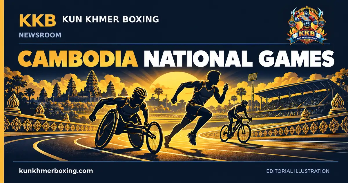 Runner, wheelchair athlete and cyclist on a symbolic golden track.