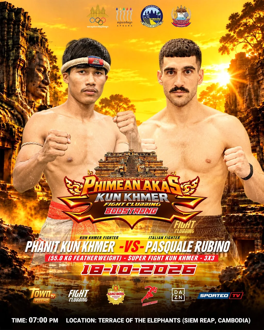ផ្ទាំងផ្សព្វផ្សាយ៖ PHANITH KUNKHMER vs Pasquale Rubino — alternate event poster, 2026-10-18