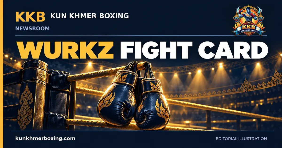 Navy boxing gloves hanging from a golden ring rope.