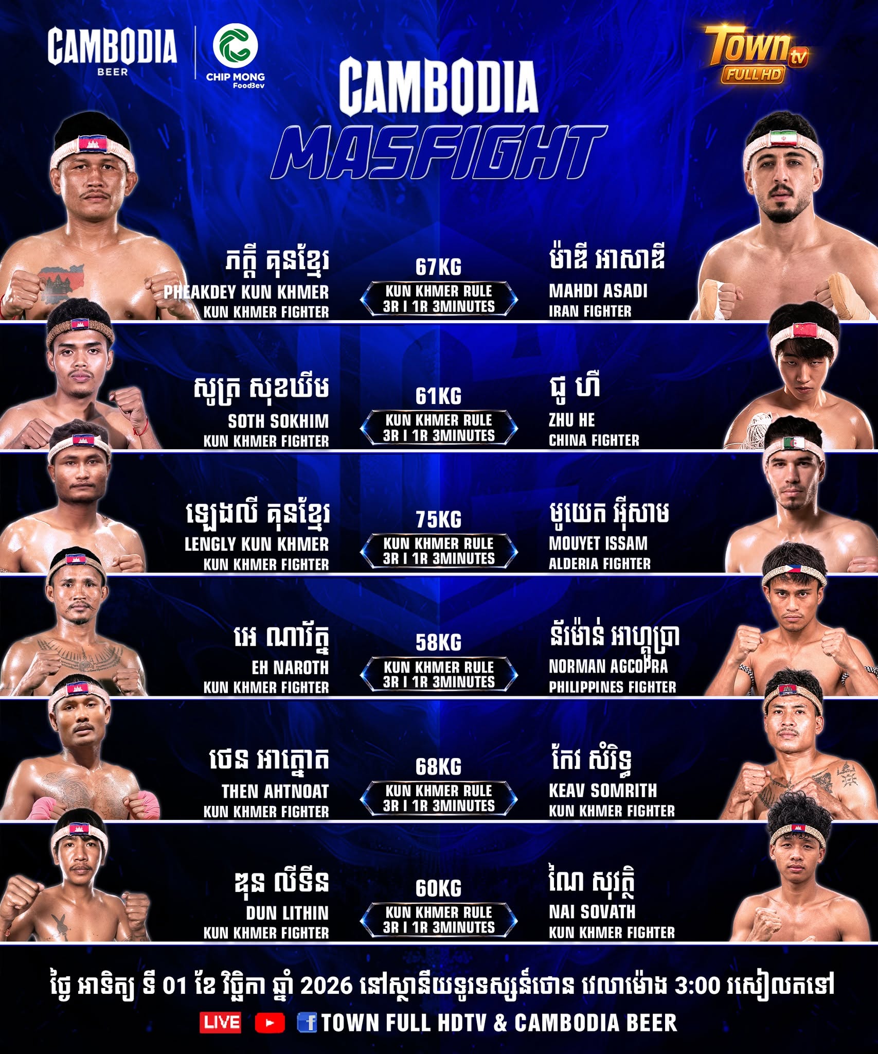 Cambodia Masfight — 2026-11-01 — supplied event announcement; no result is established by this poster. | Cambodia Masfight — 2026-11-01 — ផ្ទាំងប្រកាសកម្មវិធីដែលបានផ្តល់ មិនមែនភស្តុតាងនៃលទ្ធផលទេ។