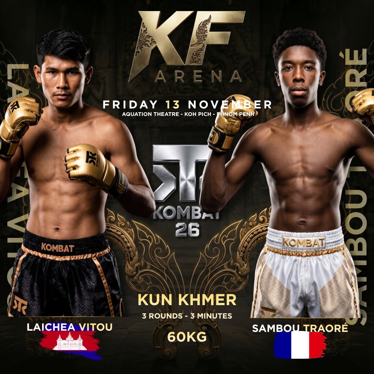 Laichea Vitou vs Sambou Traoré — supplied event announcement; no result is established by this poster.