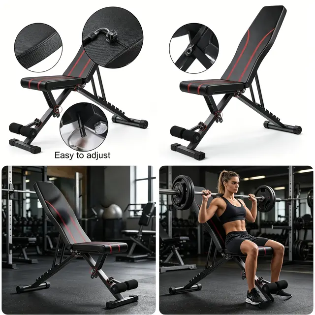 Folding multi-position dumbbell bench