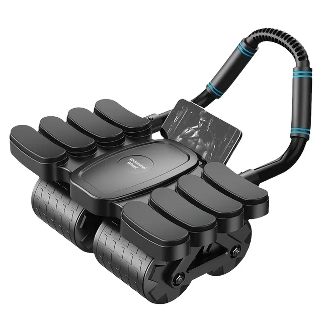 Four-wheel ab roller with elbow supports
