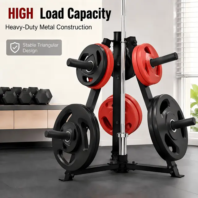 Two-in-one plate and Olympic bar rack