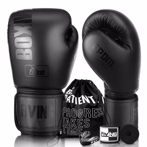 PU boxing gloves with advertised accessories