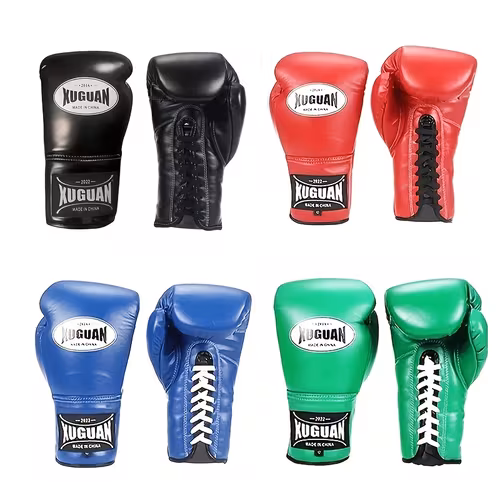 Lace-up PU boxing training gloves