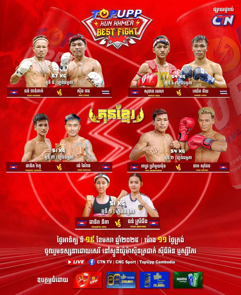 TOP UPP KUN KHMER BEST FIGHT 2025 January 19