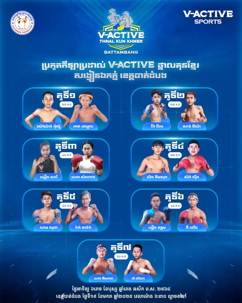 V-Active Thnal KUN KHMER Boxing Competition Battambang 2025 January 19, 