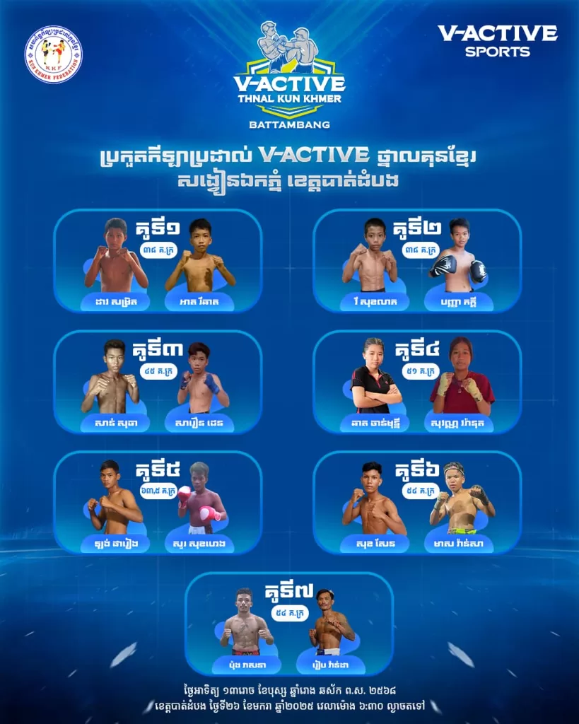 V-Active Thnal KUN KHMER Boxing Competition Battambang 2025 January 26