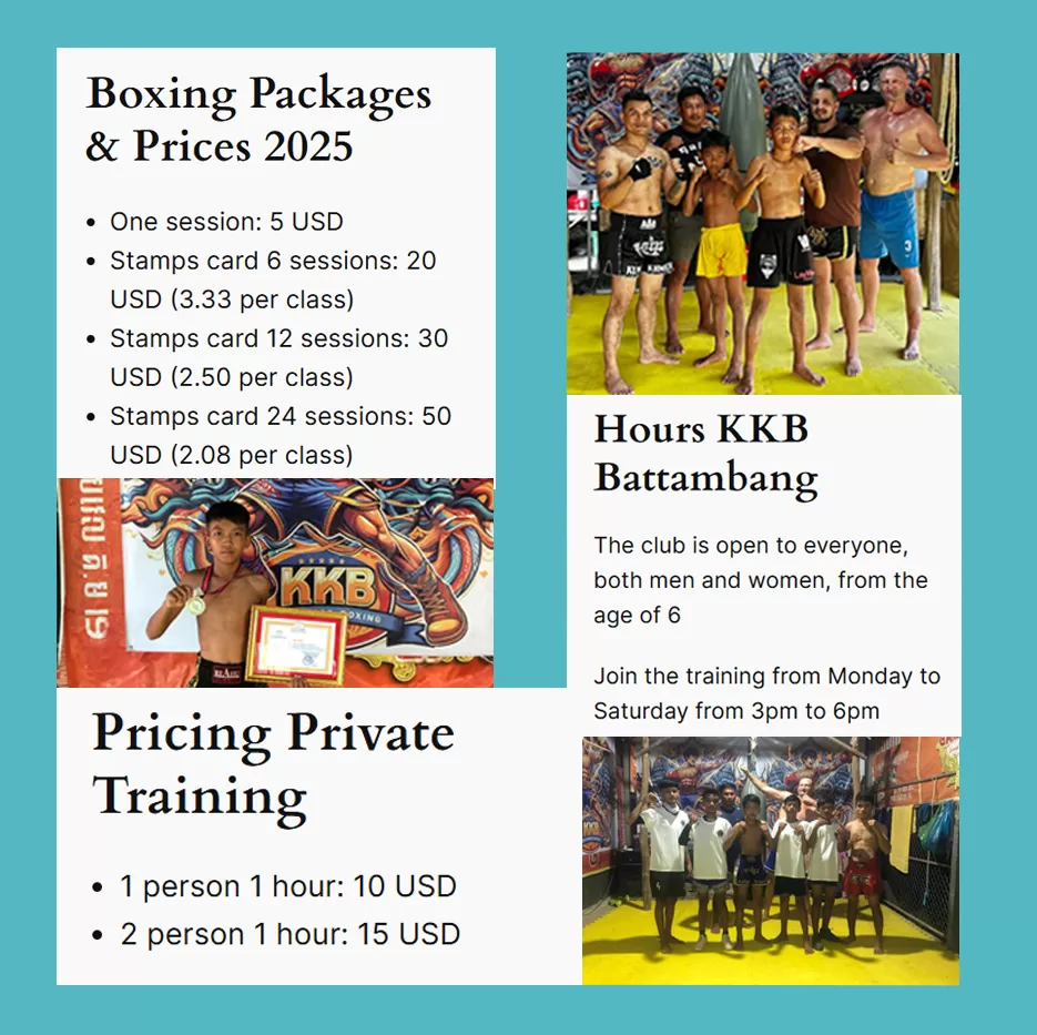 KKB club Battambang Kun Khmer boxing Cambodia Prices and hours