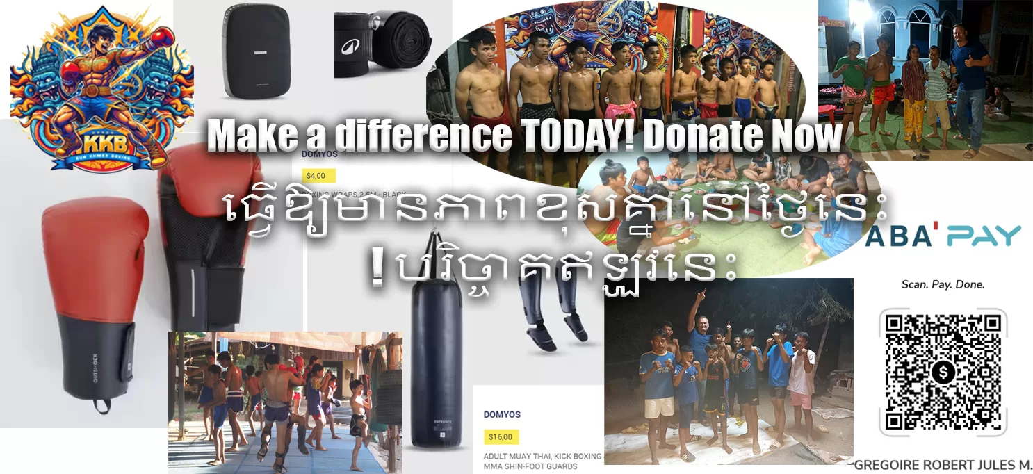 KKB clubs Kun Khmer boxing new equipment donation children Cambodia