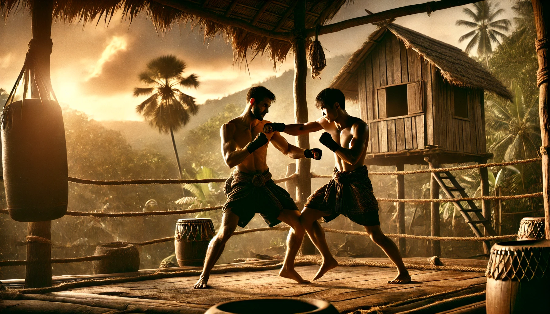 Kun Khmer and Muay Thai, featuring outdoor Cambodia