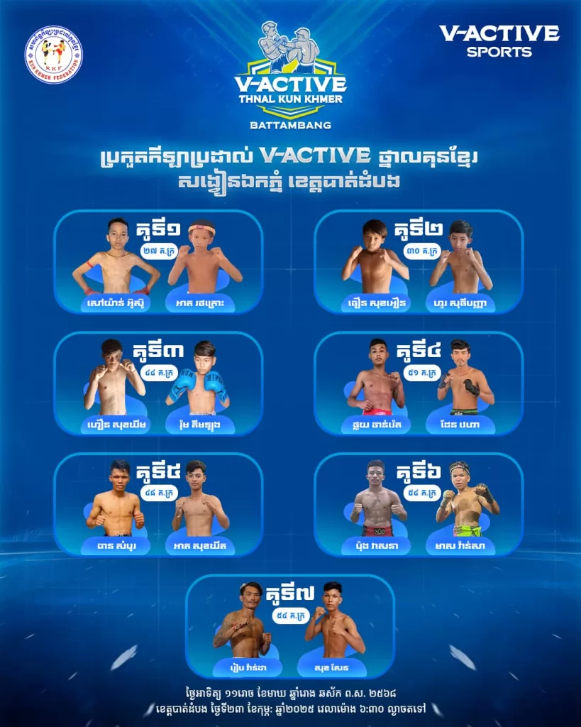 V-Active Thnal KUN KHMER Boxing Competition Battambang 2025 February 23