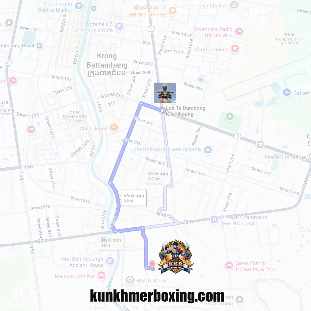 ផែនទីដើម្បីស្វែងរក KKB ក្លឹបប្រដាល់គុនខ្មែរ បាត់ដំបង 