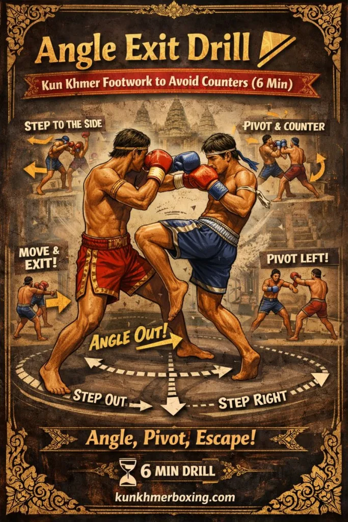 KKB Angle Exit Drill 📐 Hit, Exit, Reset (6-Min Kun Khmer Footwork)