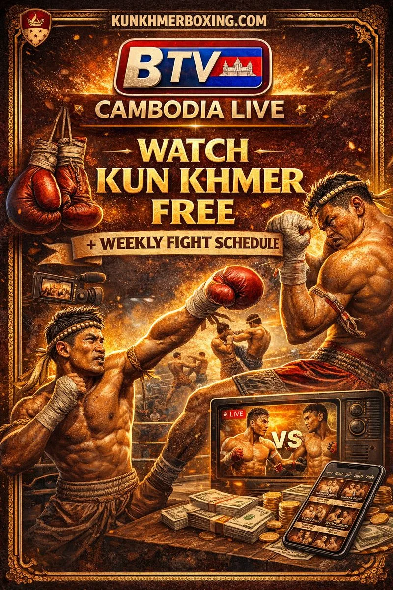 BTV Cambodia Live 🥊 Watch Kun Khmer Free + Weekly Schedule (BTV Boxing) official link