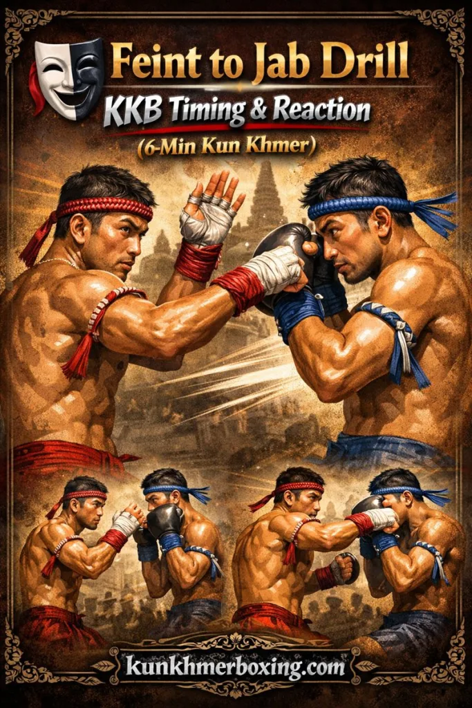 Feint → Jab (Read Reaction) 🎭 KKB kun khmer Timing Drill (6 Minutes)
