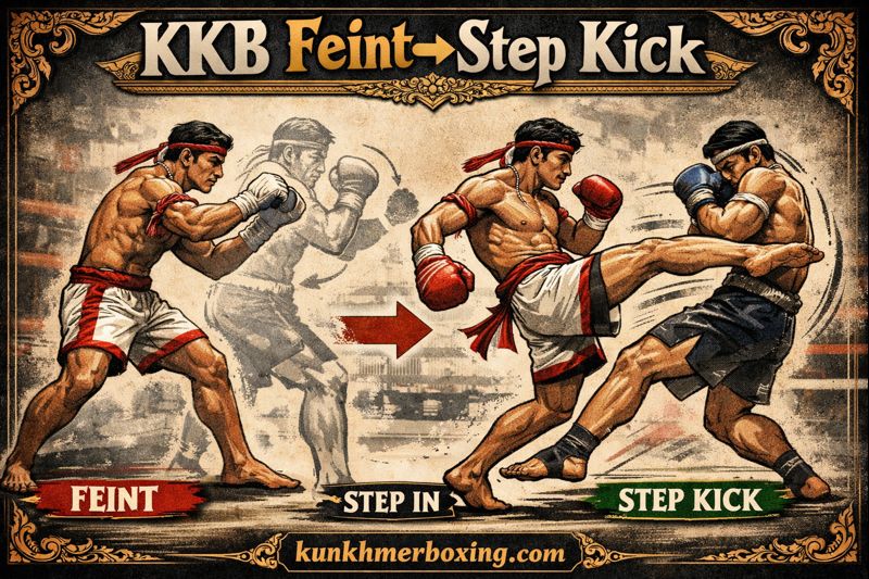 KKB Feint → Step Kick 🎭 Timing Trap Drill (3×8) for Kun Khmer | KKB Feint → Step Kick 🎭 Timing Trap Drill (3×8) for Kun Khmer — រូបភាពផ្លូវការ KKB