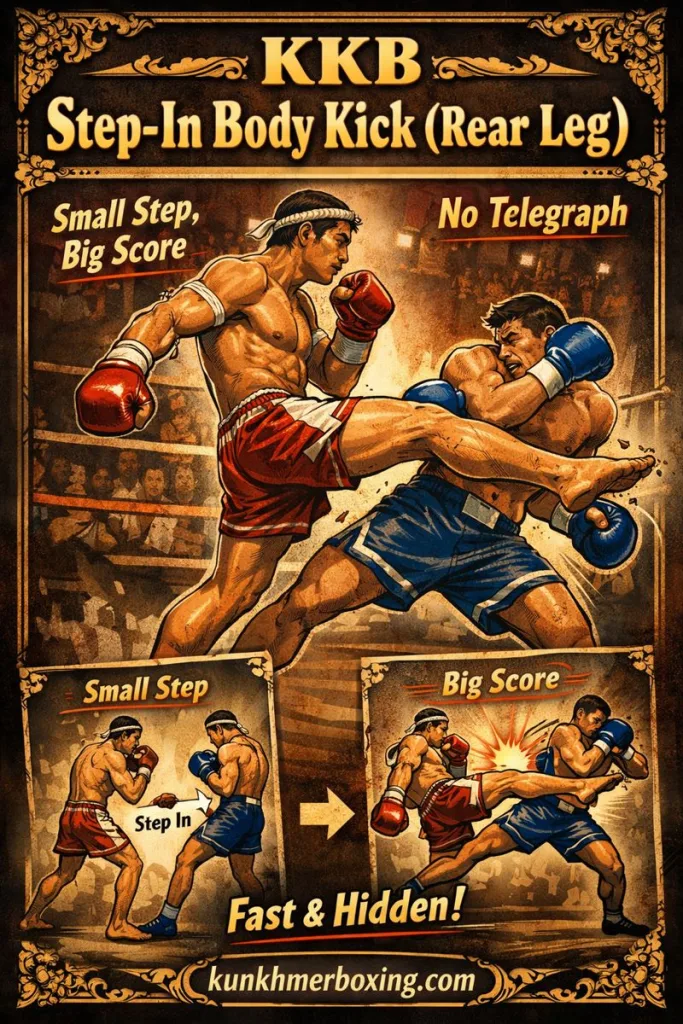 KKB Kun Khmer Step-In Body Kick (Rear Leg) 🦵 Small Step, Big Damage (No Telegraph)