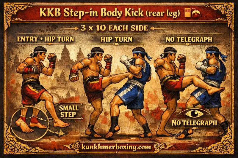 KKB Kun Khmer Step-In Body Kick (Rear Leg) 🦵 Small Step, Big Damage (No Telegraph)
