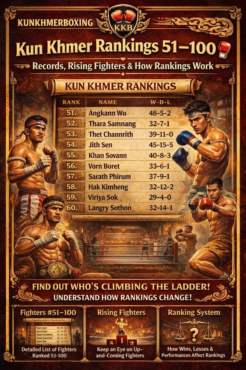 KKB Rankings (Positions 51β100) π₯ Records, Rising Fighters & Ranking Guide