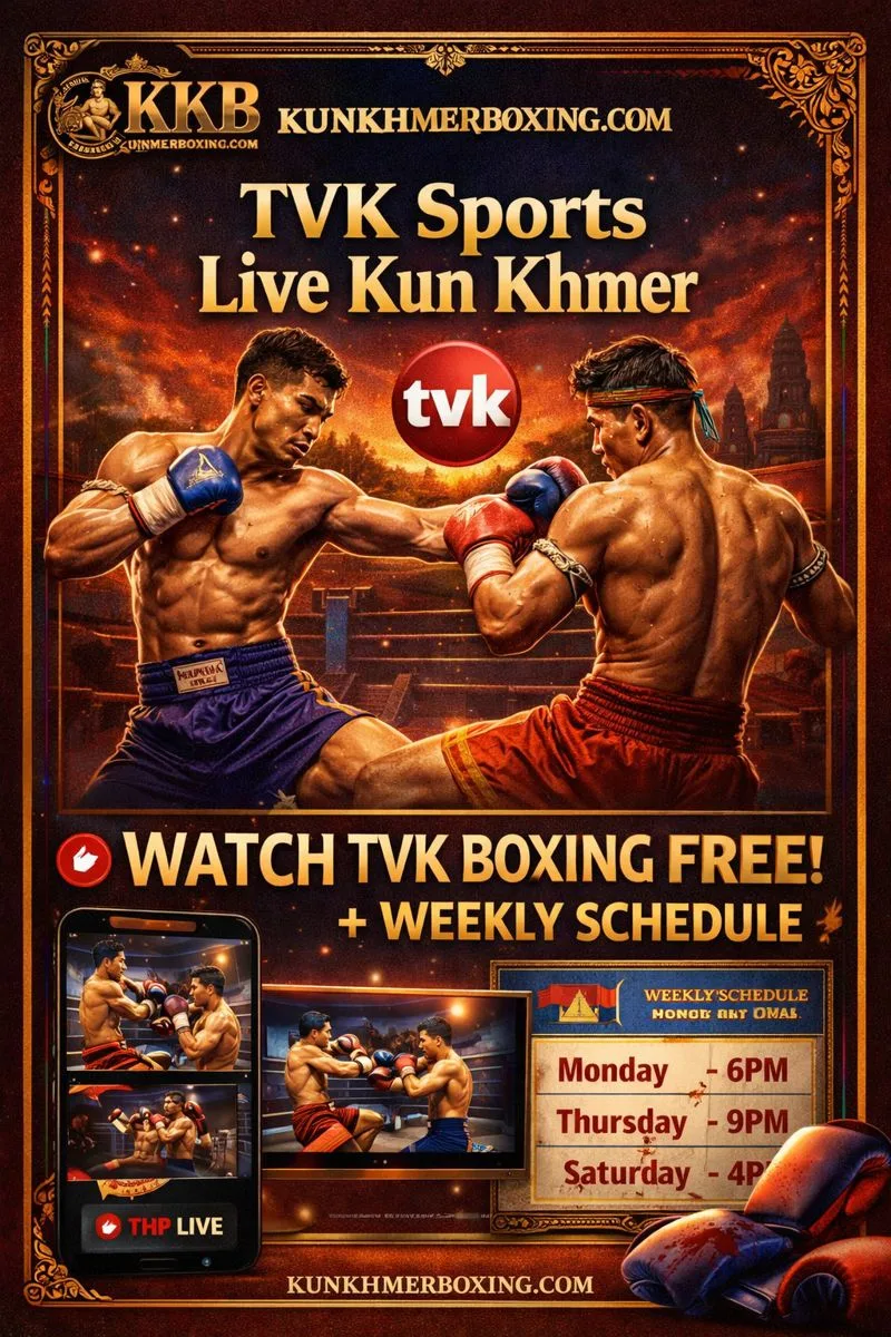 TVK Sports Live 🔴 Watch Kun Khmer Boxing Free + Weekly Schedule (TVK) official link