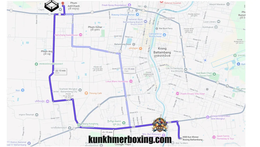 វី-អាក់ធីវ ថ្នាល់គុនខ្មែរ នៅផ្សាភូពុយ បាត់ដំបង 🥊 | V-Active Thnal Kun Khmer Battambang Map, location
