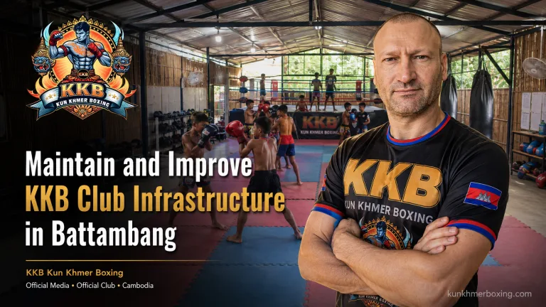 Robert Grégoire supporting improvements to the KKB Kun Khmer Boxing Club infrastructure in Battambang, Cambodia